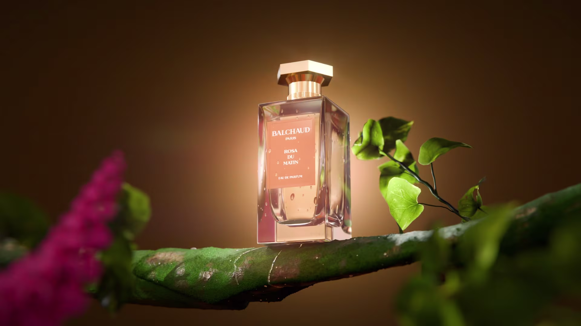 Photorealistic 3D render of perfume